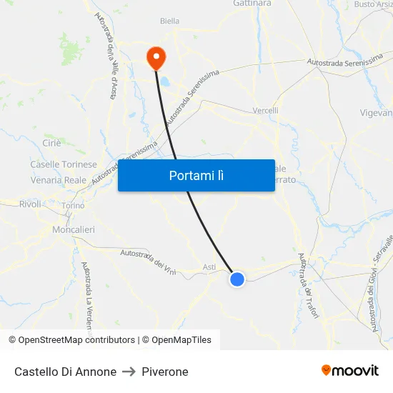 Castello Di Annone to Piverone map