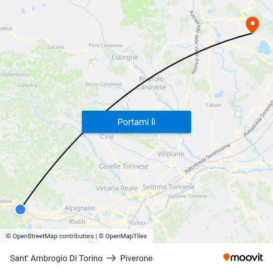Sant' Ambrogio Di Torino to Piverone map