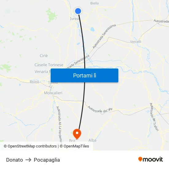 Donato to Pocapaglia map