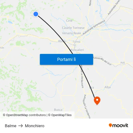 Balme to Monchiero map