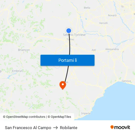 San Francesco Al Campo to Robilante map