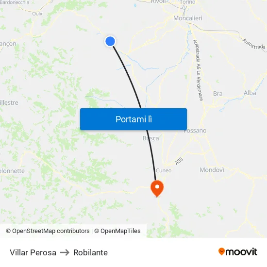 Villar Perosa to Robilante map