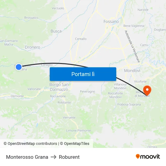 Monterosso Grana to Roburent map