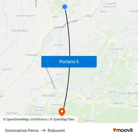 Sommariva Perno to Roburent map