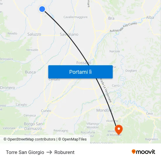 Torre San Giorgio to Roburent map