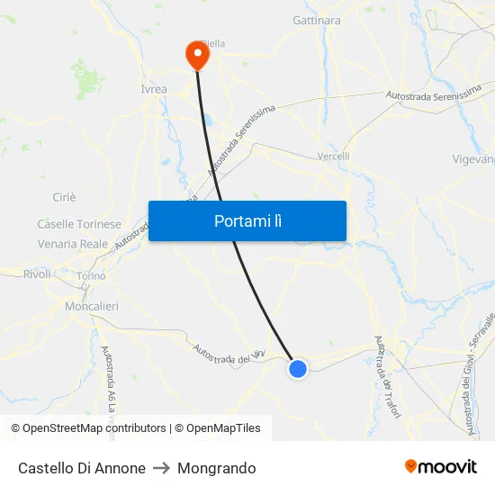 Castello Di Annone to Mongrando map