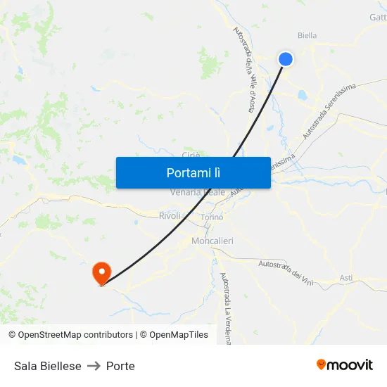 Sala Biellese to Porte map