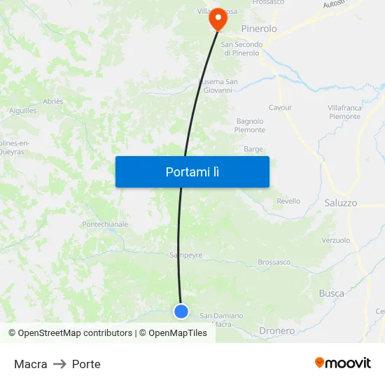 Macra to Porte map