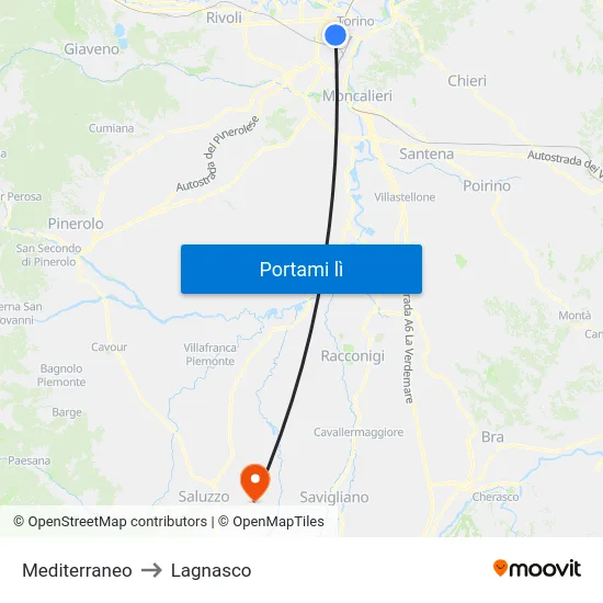 Mediterraneo to Lagnasco map