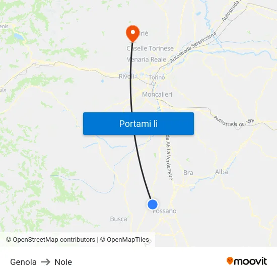 Genola to Nole map