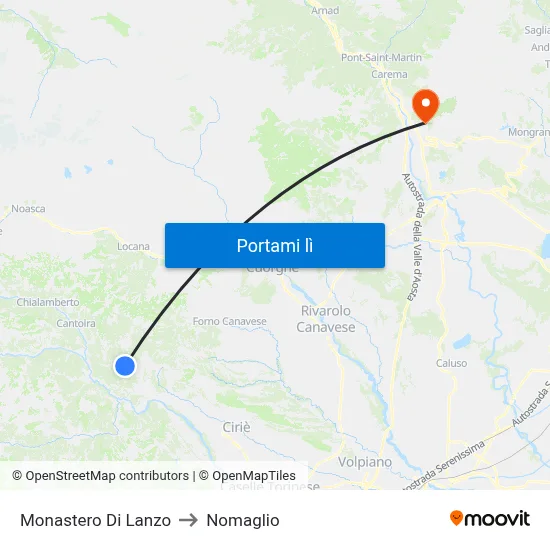 Monastero Di Lanzo to Nomaglio map