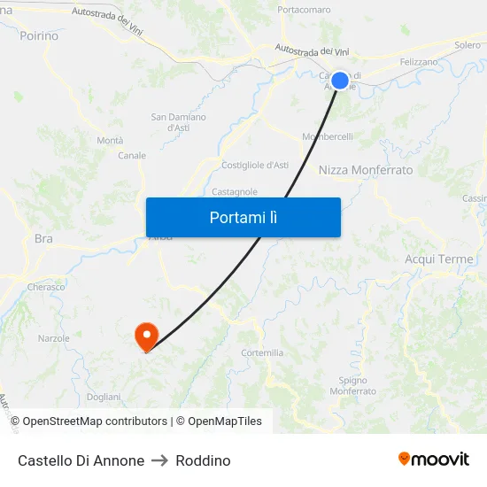 Castello Di Annone to Roddino map