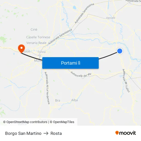 Borgo San Martino to Rosta map