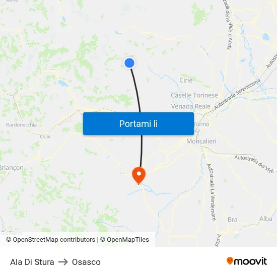 Ala Di Stura to Osasco map
