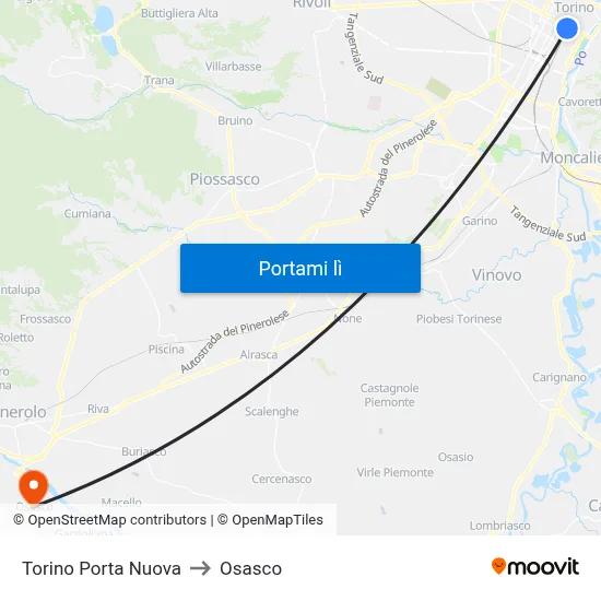 Torino Porta Nuova to Osasco map