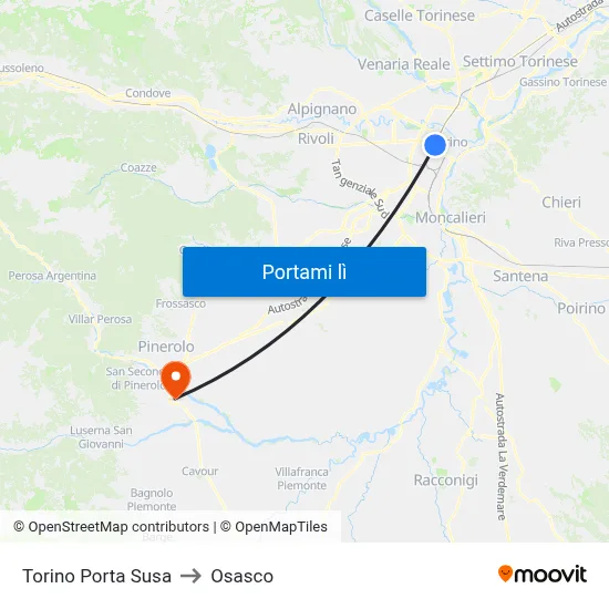 Torino Porta Susa to Osasco map
