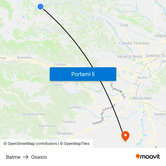 Balme to Osasio map