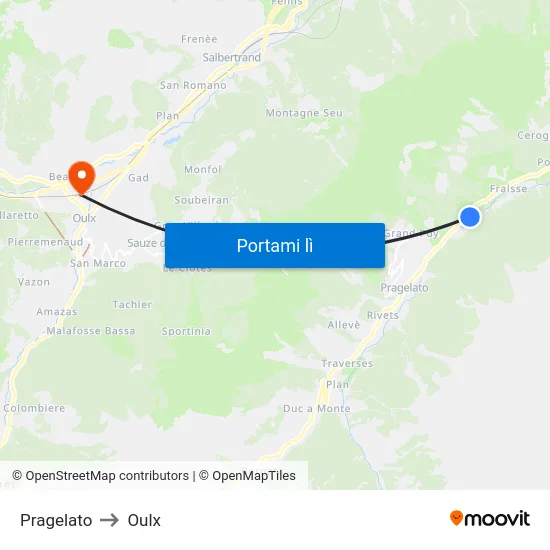 Pragelato to Oulx map
