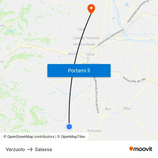 Verzuolo to Salassa map