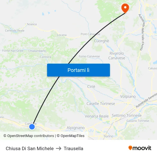 Chiusa Di San Michele to Trausella map