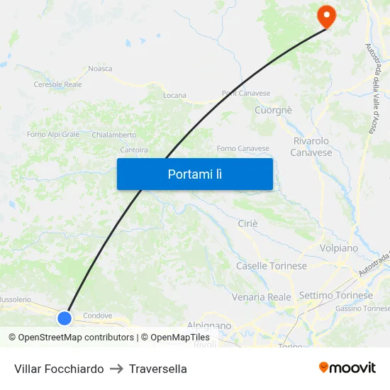 Villar Focchiardo to Traversella map
