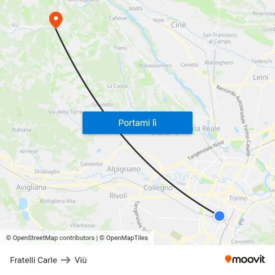 Fratelli Carle to Viù map