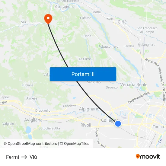 Fermi to Viù map