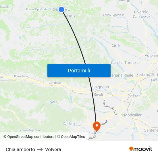 Chialamberto to Volvera map
