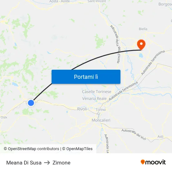 Meana Di Susa to Zimone map