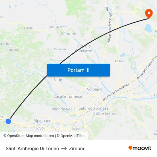 Sant' Ambrogio Di Torino to Zimone map