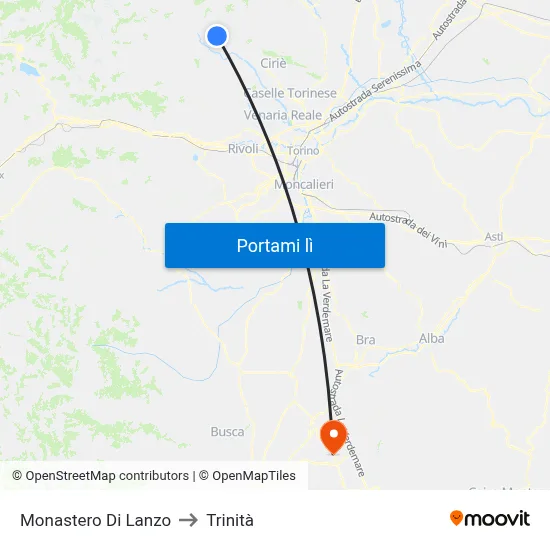 Monastero Di Lanzo to Trinità map