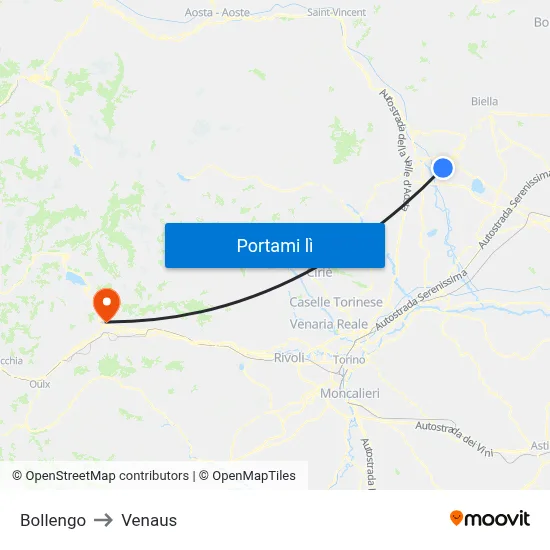 Bollengo to Venaus map
