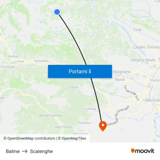 Balme to Scalenghe map