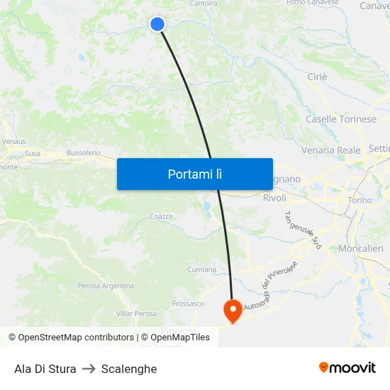 Ala Di Stura to Scalenghe map