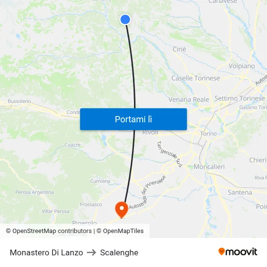 Monastero Di Lanzo to Scalenghe map