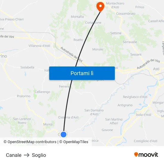 Canale to Soglio map