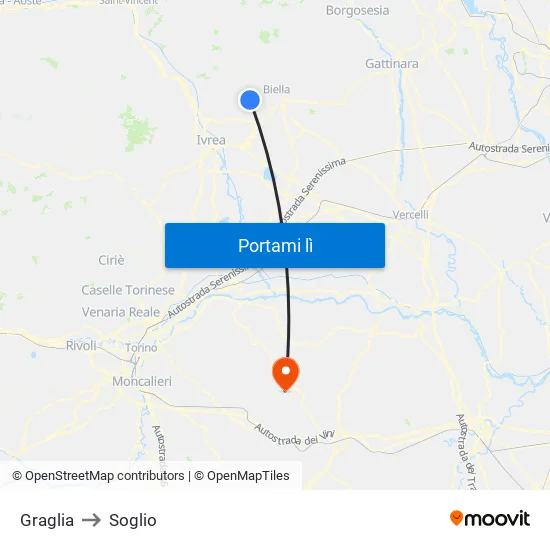 Graglia to Soglio map