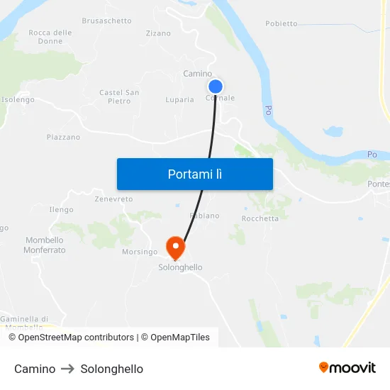 Camino to Solonghello map
