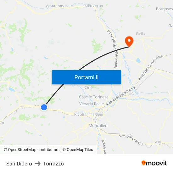 San Didero to Torrazzo map