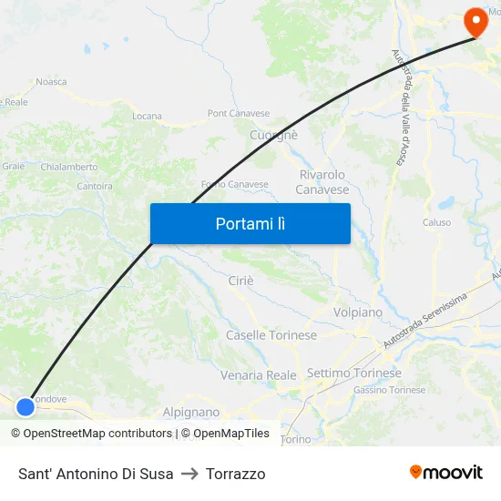Sant' Antonino Di Susa to Torrazzo map