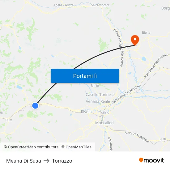 Meana Di Susa to Torrazzo map