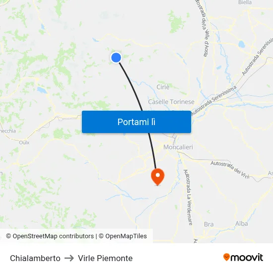 Chialamberto to Virle Piemonte map