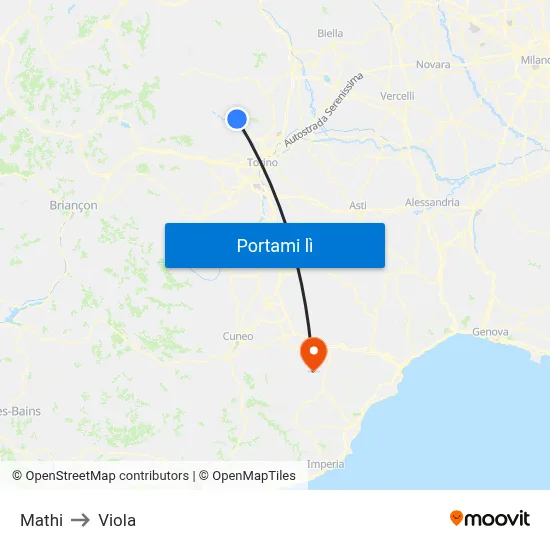 Mathi to Viola map