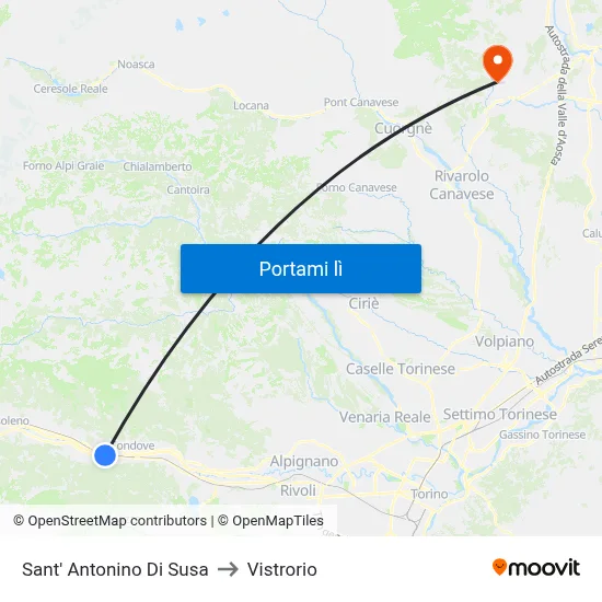Sant' Antonino Di Susa to Vistrorio map