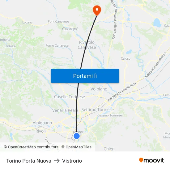 Torino Porta Nuova to Vistrorio map