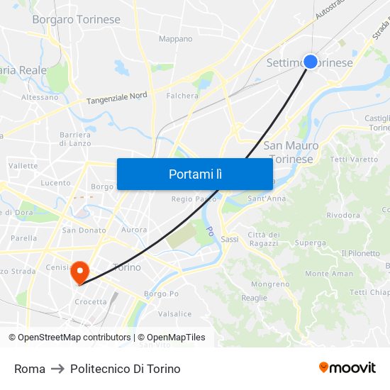 Roma to Politecnico Di Torino map