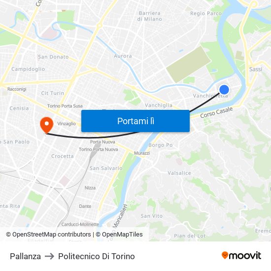 Pallanza to Politecnico Di Torino map