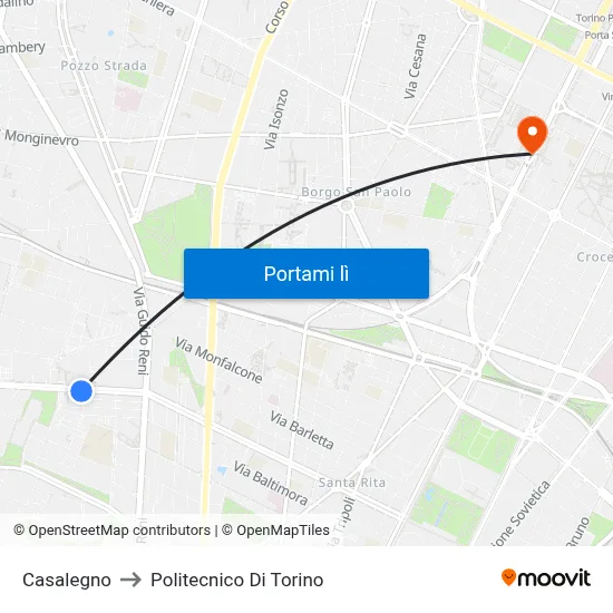 Casalegno to Politecnico Di Torino map