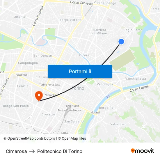 Cimarosa to Politecnico Di Torino map