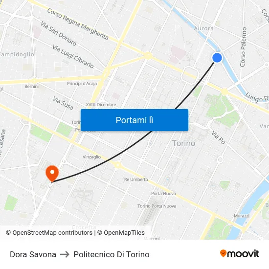 Dora Savona to Politecnico Di Torino map